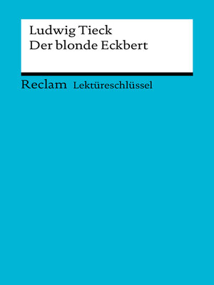 cover image of Lektüreschlüssel. Ludwig Tieck